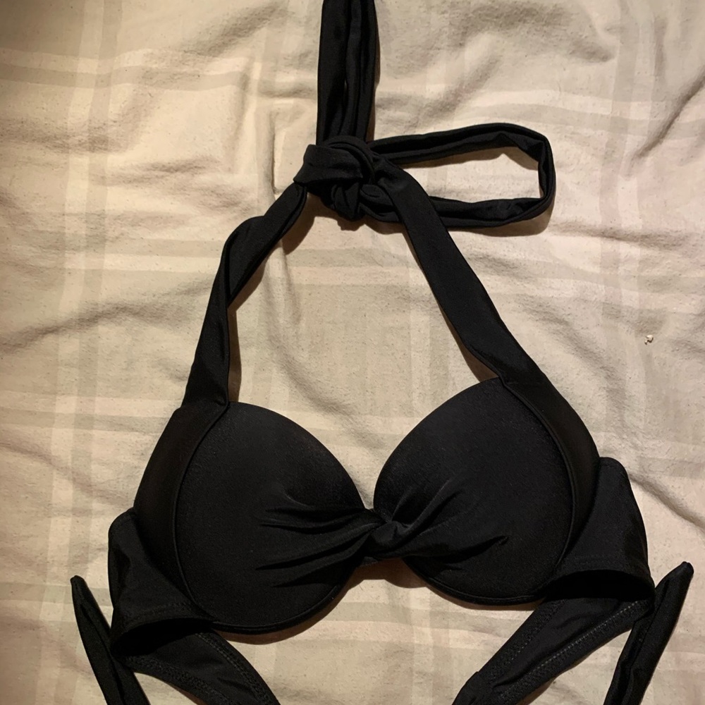 Black Halter tie bikini top